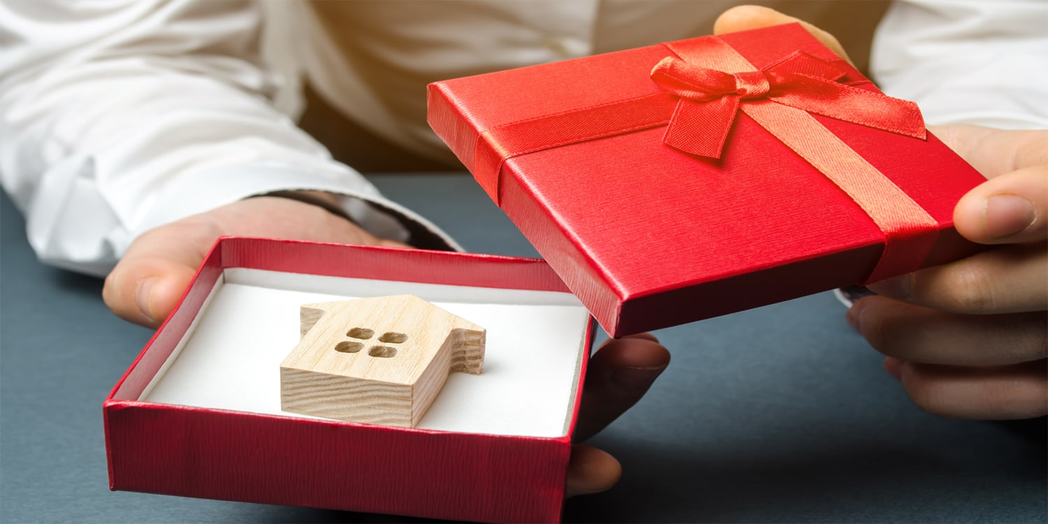 House in gift box - inherited property concept